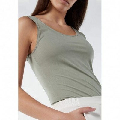 Camisoles & Tanks Womens Ultrafresh Supima Cotton Camisole with Wide Straps - Green - 335i - Assenzio - CS19D5SMK4G