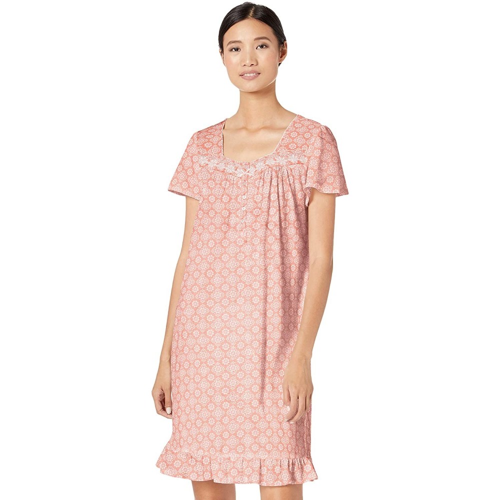 Nightgowns & Sleepshirts Women's Short Gown - Peach Disty - CE18LNQ0EHN