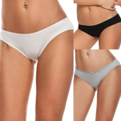 Panties Womens Low Rise Seamless Comfort Hipster Brief Underwear 3 Pack - Black / White / Gray (3 Pack) - CS12FO77LBV