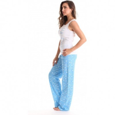 Sets 100% Cotton Women Pajama Ribbed Tank & Jersey Pant Sets - White - Nite Nite Sweet Dreams - CK18I4A8KA6