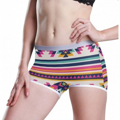 Panties Women's Soft Boy Short Neon Splatter Boxer Brief Panties - Navajo Abstract Aztec - C118T946OL4