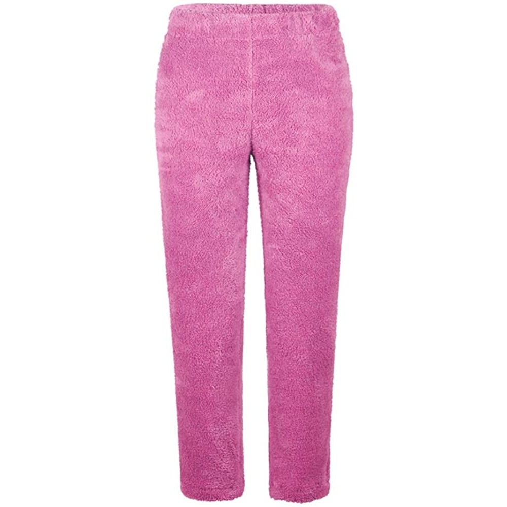 Bottoms Women Fleece Pants Loose Fit Fuzzy Pajama Pants Winter Warm Trousers - Rose Red2 - CD18L3ZKZTE