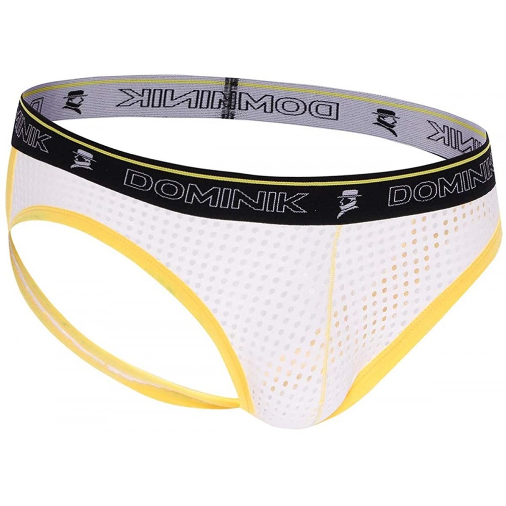 Briefs Mens Mesh Underwear Super Elastic Breathable Mesh fit Jockstrap - White-y - CL18UGX4TW0