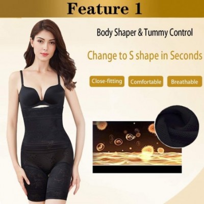 Shapewear Women's Shapewear Thigh Slimmer Hi-Waist Lace Tummy Control Body Shaper Smooth Slip Short Butt Lifter Panties - Bla...