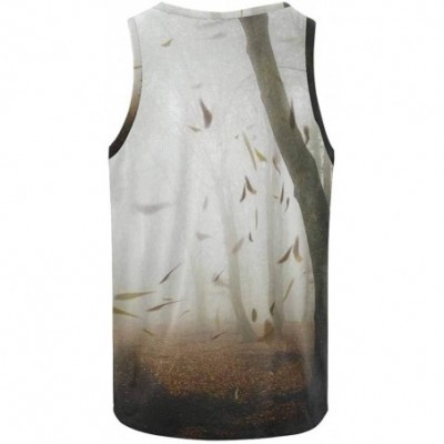 Undershirts Men's Muscle Gym Workout Training Sleeveless Tank Top Misty Forest - Multi1 - CY19D0SGCN9