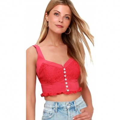 Bras Here I Go Lace-Contrast Brami | Crimson Kiss - Red - CY18WCI42L3