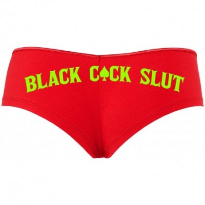 Panties Black Cock Slut QofS Queen of Spades Red Panties Plus Size - Lime Green - C218SQSS7KY