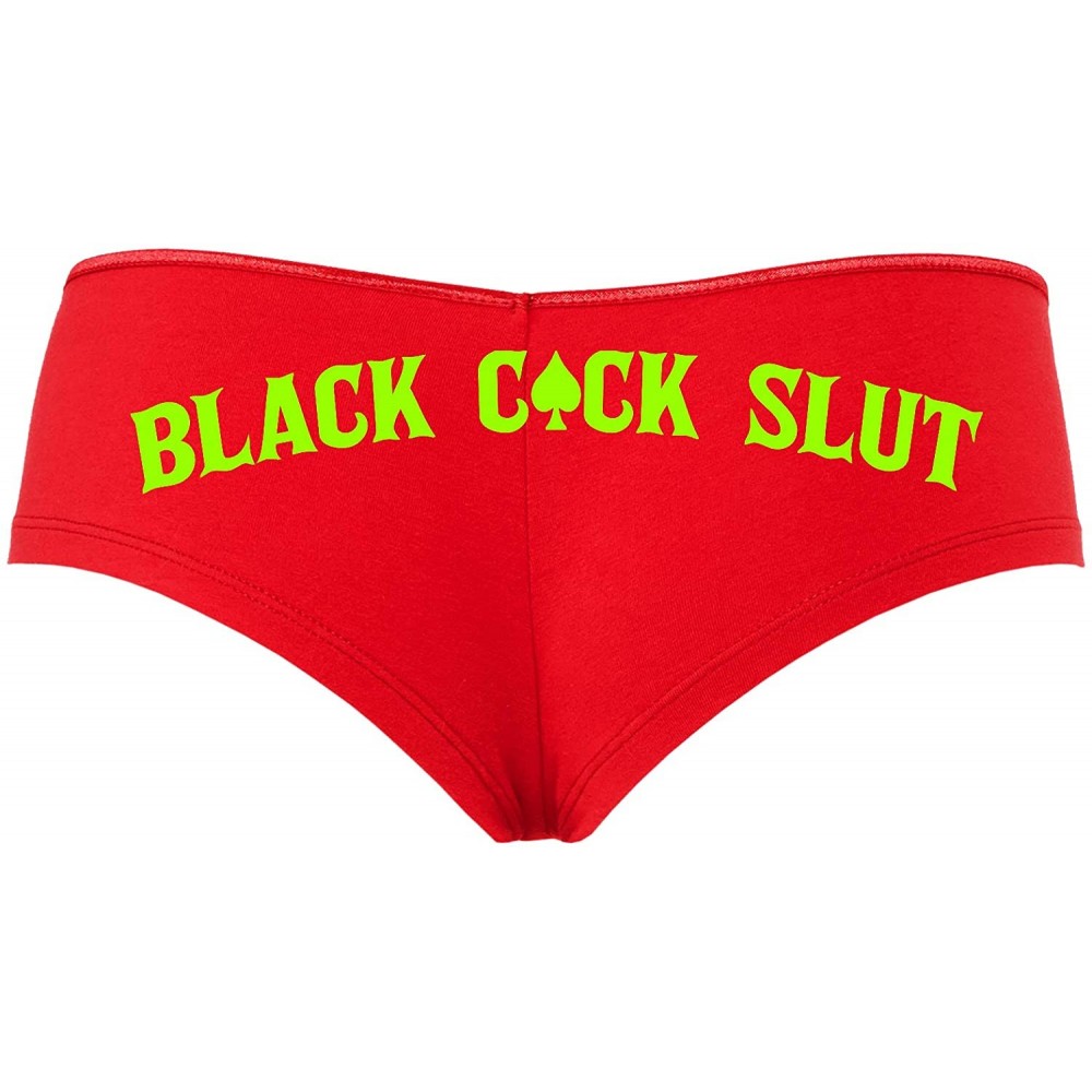 Panties Black Cock Slut QofS Queen of Spades Red Panties Plus Size - Lime Green - C218SQSS7KY