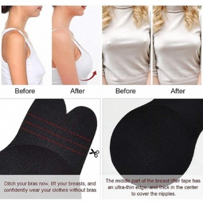 Accessories Women Nipple Cover Invisible 2 Sets Adhesive Bra Push up Backless - S Black - CC19C5Q6ZSX