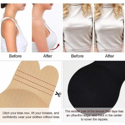 Accessories Women Nipple Cover Invisible 2 Sets Adhesive Bra Push up Backless - S Black - CC19C5Q6ZSX