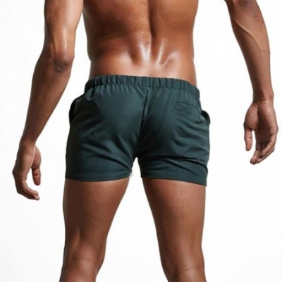 Boxer Briefs Swimming Trunks- Men's Sports Running Swim Shorts Underwear Pant Boxer Briefs - Green - a - C318GEWAASW