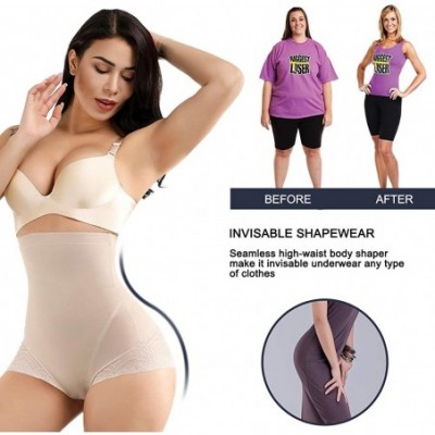 Shapewear Women Body Shaper High Waist Shapewear Control Panties Seamless Butt Lifter S-3XL - Beige-lace - C918Y43K838