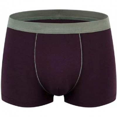 Boxer Briefs Stretch Cotton Mens Short Soft and Comfort Front Mens Brief - Purple - CQ18ZE5KZSM