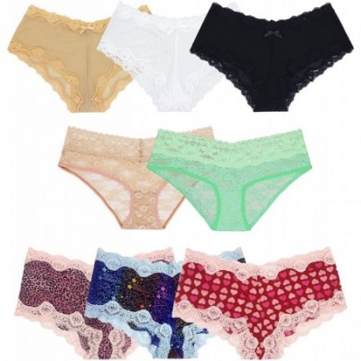 Panties Pack of 4 or 6 Sexy Sheer Lace Tanga Hipster Bikini Panties - Pack E(8 Pack) - CT18KI2SZWA