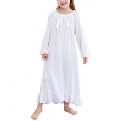 Nightgowns & Sleepshirts Parent-Child Outfit Lace Cotton Princess Nightgowns Full Length Nightdress for Mother Dauther - Whit...