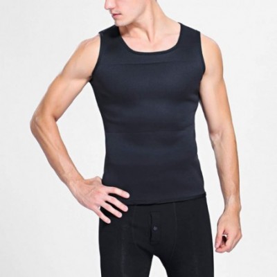 Shapewear Men's Slimming Shapewear Corset Vest Shirt Neoprene Shaper Compression Abdomen Tummy Control Waist Underwear - Blac...