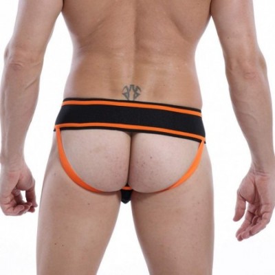 Briefs Sexy Men's Lingerie Cotton Tie Rope Cute Athletic Supporter Jockstrap Underwear Panties - Orange - CX18AG9ACXZ