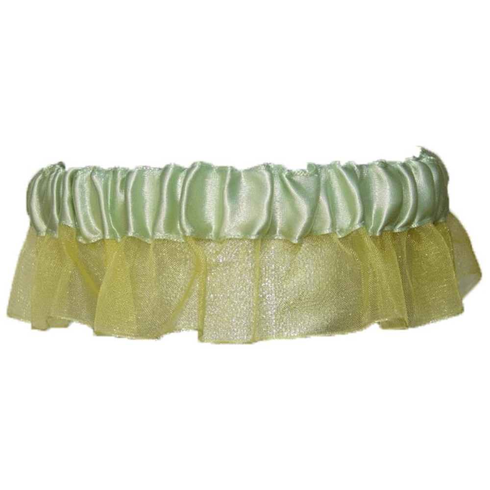 Garters & Garter Belts Scarlett Satin and Organza Garter- Lemon/Lime - Lemon/Lime - CZ125Q7HX71