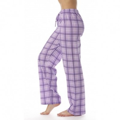 Bottoms Women Plaid Pajama Pants Sleepwear - Purple Plaid - C3188W56ENU