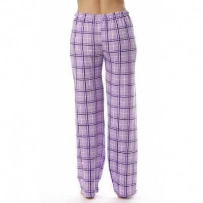 Bottoms Women Plaid Pajama Pants Sleepwear - Purple Plaid - C3188W56ENU