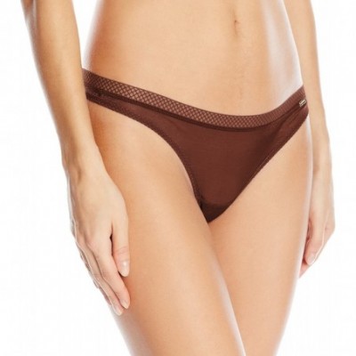 Panties Women's Glossies Thong - Rich Brown - CZ12MAIMFIG