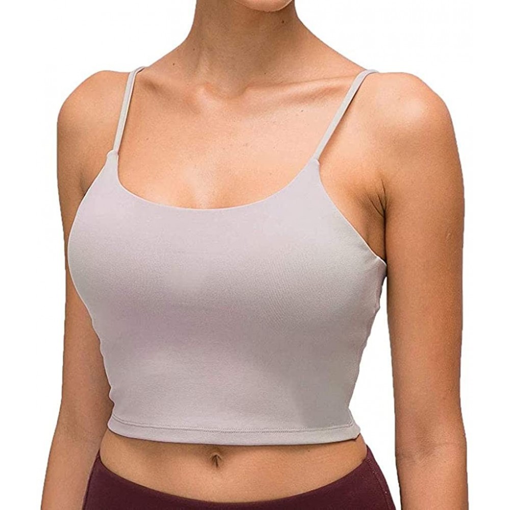 Camisoles & Tanks Camis for Women Padded Sports Bra Camisole Croptops Womans Strappy Yoga Bralette Tank Workout Clothes - Gre...