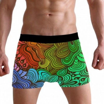 Boxer Briefs Mens Boxer Briefs Underwear Breathable Pouch Soft Underwear - New Purple Tie Dye Psychedelic Trippy Art - CZ18AR...