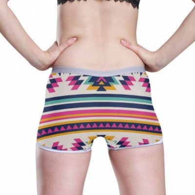 Panties Women's Soft Boy Short Neon Splatter Boxer Brief Panties - Navajo Abstract Aztec - C118T946OL4