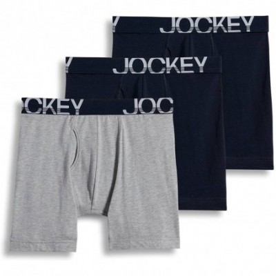 Boxer Briefs Men's Underwear ActiveStretch Midway Brief - 3 Pack - True Navy/Grey Heather/True Navy - C912597GGKX