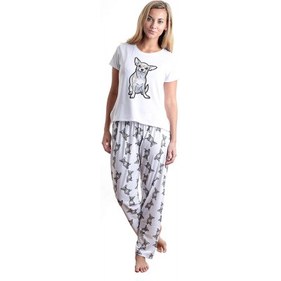 Sets CHIHUAHUA dog pajama set (top & bottom) with PANTS- color white - CV197LYGH9Q