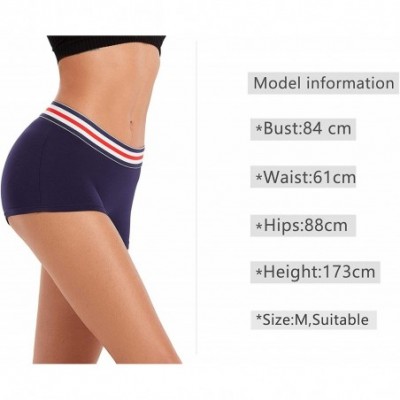 Panties Women Cotton Boyshorts Comfort Breathable Panties Stretch Underwear - 4 Pack Navy Blue - CT199KY4C9N