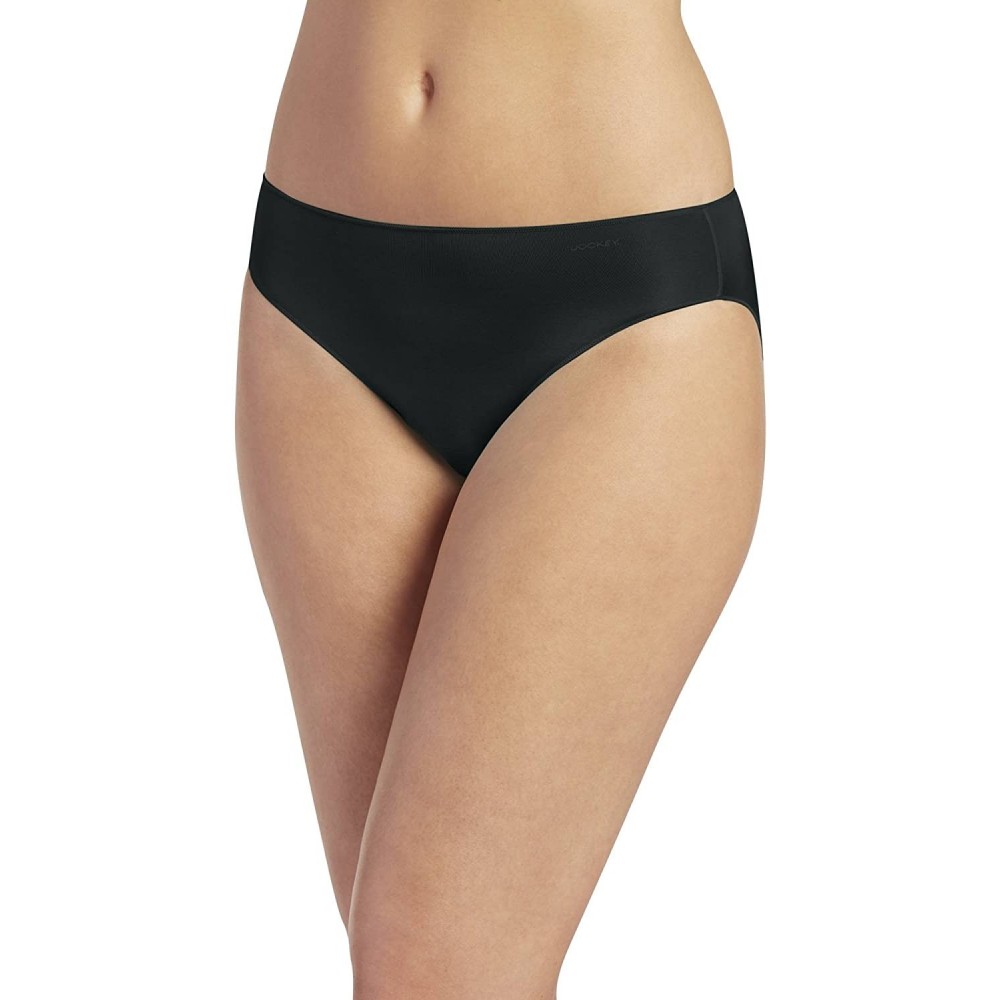 Panties Women's No Panty Line Promise Tactel Bikini - Black - C0198ZY6ZQ9