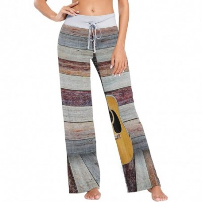 Bottoms Guitar Board Wood Womens Pajama Pants Loose Long Lounge Sleepwear Yoga Gym Trousers - CD19DWH7CQL