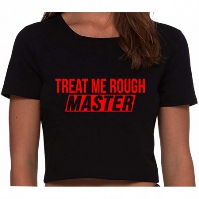 Camisoles & Tanks Treat Me Rough Master Spank Dominate Black Cropped Tank Top - Red - C11963SQ5S5