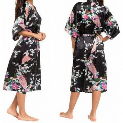 Robes Silk Kimono Robe Bathrobe Women Satin Robe Silk Robes Night Sexy Robes Night Grow for Bridesmaids As the Photo Show1 - ...