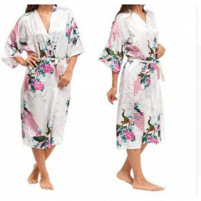 Robes Silk Kimono Robe Bathrobe Women Satin Robe Silk Robes Night Sexy Robes Night Grow for Bridesmaids As the Photo Show1 - ...