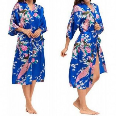 Robes Silk Kimono Robe Bathrobe Women Satin Robe Silk Robes Night Sexy Robes Night Grow for Bridesmaids As the Photo Show1 - ...