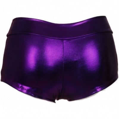 Panties Metallic Lamé Banded Boyshorts - Purple - CN18923DUI5