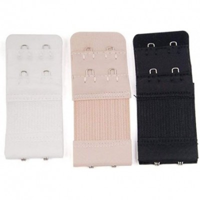 Accessories 1Pc 2 Rows Hooks Bra Extenders Nylon Clasp Strap Women Extender - Black - CM19DUH6KCG