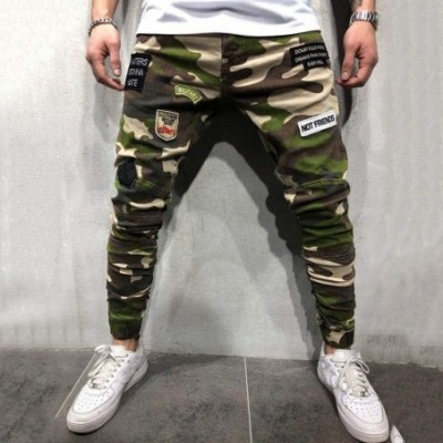 Boxer Briefs 2019 Men's Casual Solid Loose Patchwork Color Sweatpant Trousers Jogger Pant - Army Green - CY18A3N3QR5