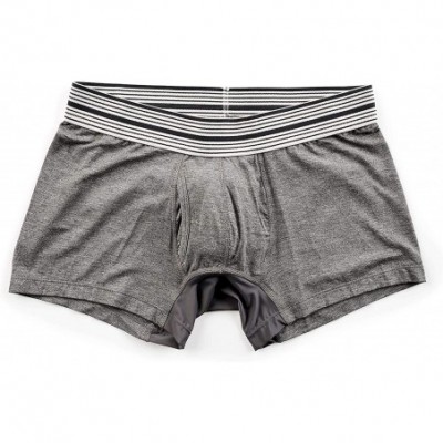 Boxer Briefs Men's Trunks Cut Boxer Brief Underwear - Grey Bamboo - CW12H8RG8S7