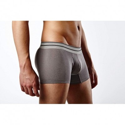 Boxer Briefs Men's Trunks Cut Boxer Brief Underwear - Grey Bamboo - CW12H8RG8S7