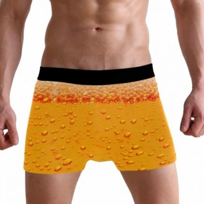 Boxer Briefs Rainbow Crazy Weed Cool Marijuana Mens Boxer Briefs Underwear Breathable Stretch Boxer Trunk with Pouch - Beer -...