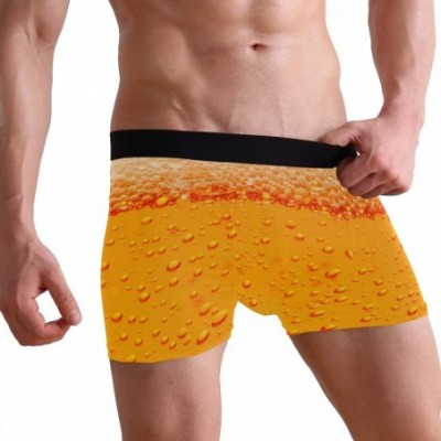 Boxer Briefs Rainbow Crazy Weed Cool Marijuana Mens Boxer Briefs Underwear Breathable Stretch Boxer Trunk with Pouch - Beer -...