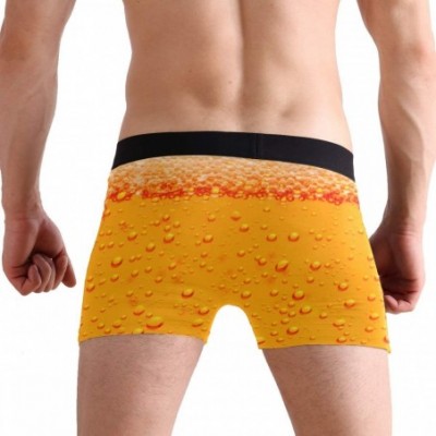 Boxer Briefs Rainbow Crazy Weed Cool Marijuana Mens Boxer Briefs Underwear Breathable Stretch Boxer Trunk with Pouch - Beer -...