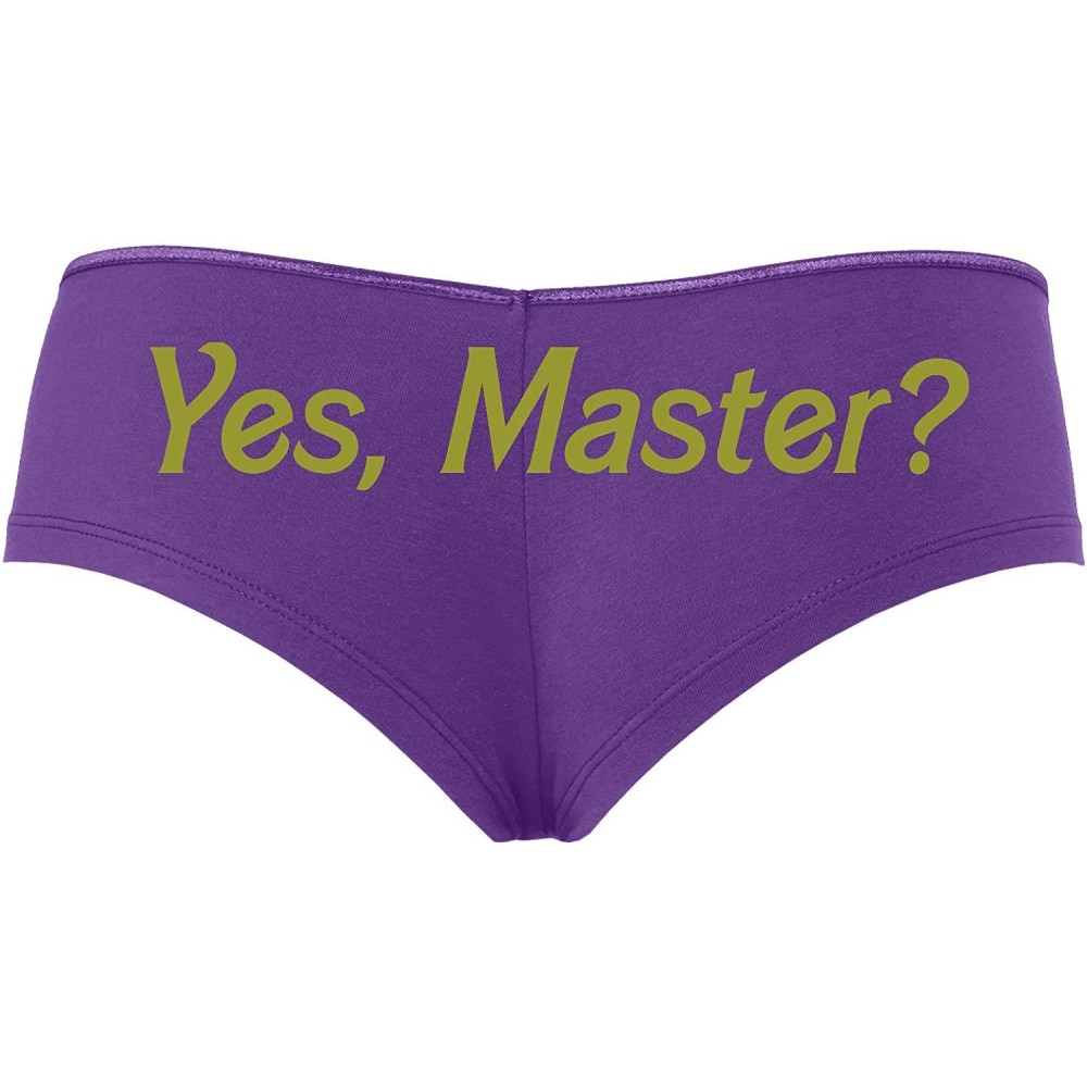 Panties Yes Master DDLG Sexy Purple Boyshort for Daddys Little Slut BDSM - Gold - C918SQQD7GU