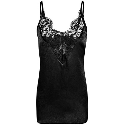 Camisoles & Tanks 2020 Lace Women's Vest Strapless Backless V-Neck Eyelash Lace Camisole - Gray - C819CDG9LQW