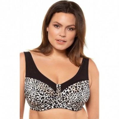 Bras Women's Plus Size Wild Animal Wirefree Support Bra 723769 - Black (Black 72376810) - CF18X98HKR0