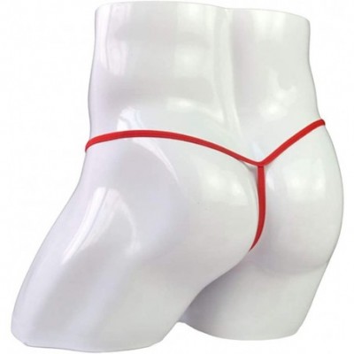 G-Strings & Thongs Men's Sexy Pouch G-String Underwear Sexy Low Rise Bulge Thong Underwear Briefs - Red - C7194KDQ0X6