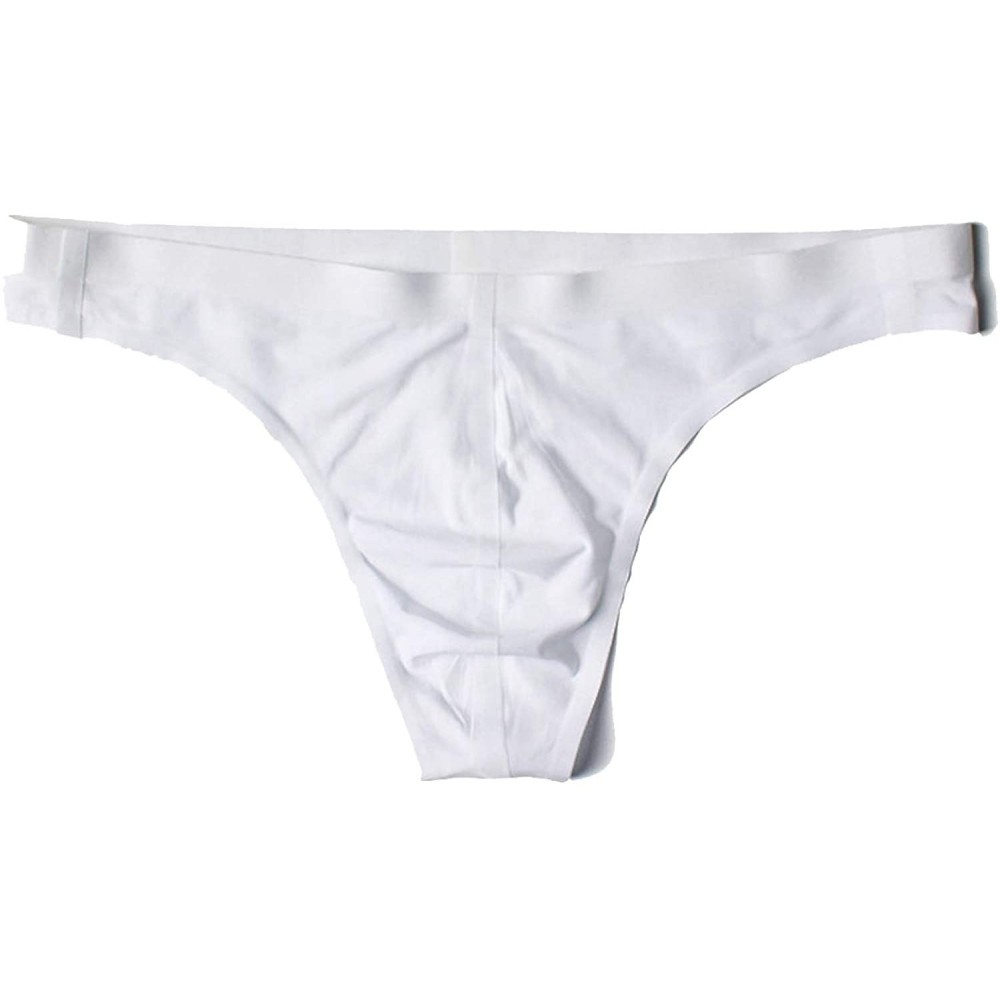 G-Strings & Thongs Men Sexy Briefs Underwear Ice Silk G-String Thong Tanga Exotic Panties T-Back Underpants Shorts - White - ...